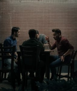 Friends Talking at a Table