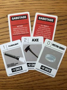 The Thing: Infection at Outpost 31 - Examples of Supply and Sabotage Cards